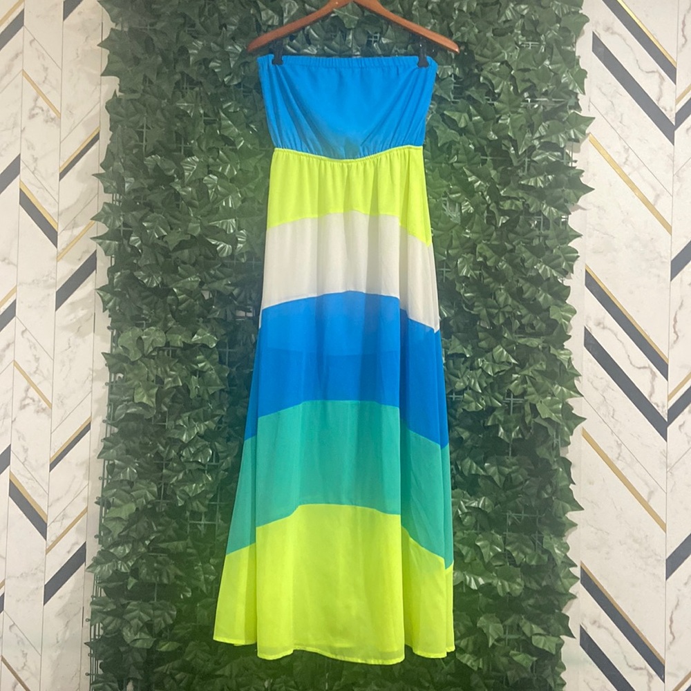 Strapless multicolor dress